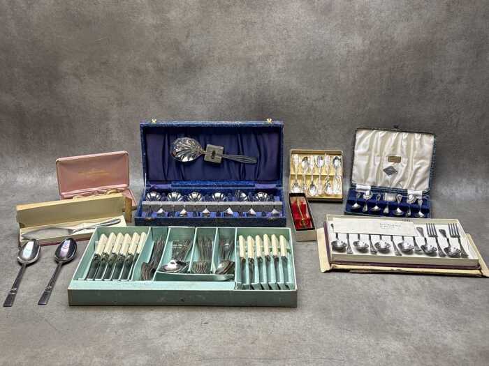 Boxed silver-plated cutlery sets