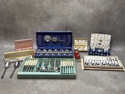 Boxed silver-plated cutlery sets