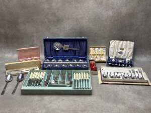 Boxed silver-plated cutlery sets