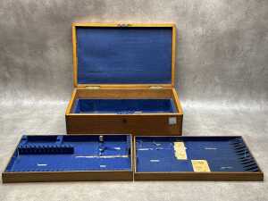 Retro timber cutlery canteen for 12 settings