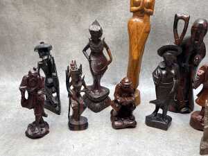 Mid-century Oriental timber carved figures - 2