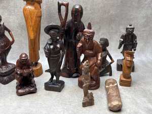 Mid-century Oriental timber carved figures - 3