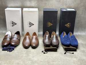 Four NEW pairs of Nappa Tori Australia leather men's shoes, size UK 9