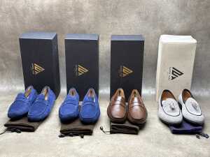Four NEW pairs of Nappa Tori Australia leather men's shoes, size UK 10
