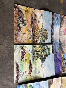 Karen Armstrong, eight unframed watercolour paintings - 2