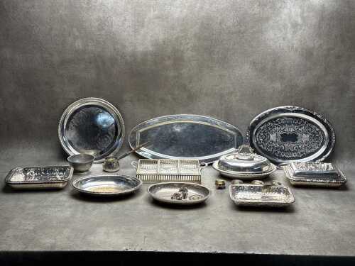Silver plate including tureens