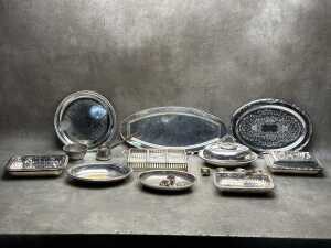 Silver plate including tureens