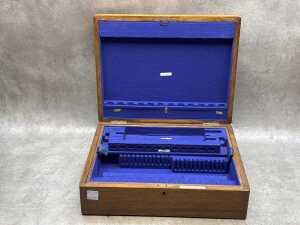 Harrison Bros. & Howson timber cutlery canteen for twelve settings