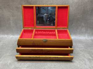 Three Oriental carved timber jewellery boxs - 2