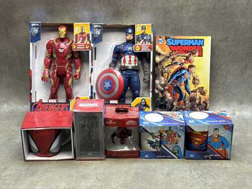 Collection of Marvel items, including Superman