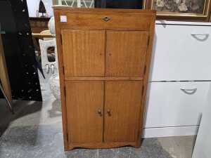 Mid-century silky oak records cabinet (requires a little attention to the door knobs)