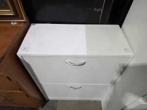 White two-drawer shoe cabinet - 3