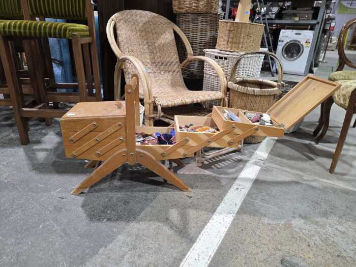 Timber sewing box