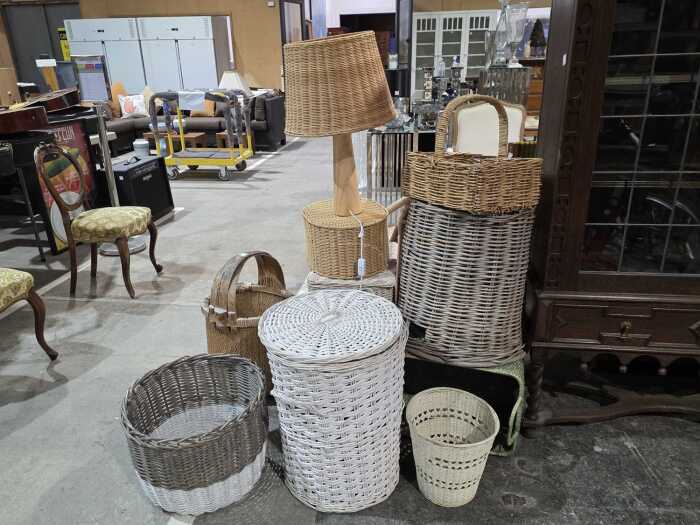 Twelve-piece cane basket group