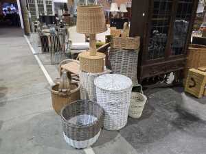 Twelve-piece cane basket group - 2