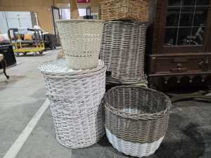 Twelve-piece cane basket group - 3