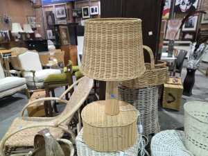 Twelve-piece cane basket group - 4