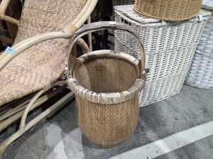 Twelve-piece cane basket group - 5