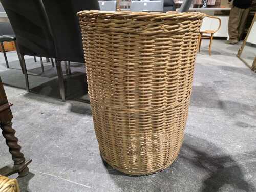 Woven wicker extra-tall laundry basket