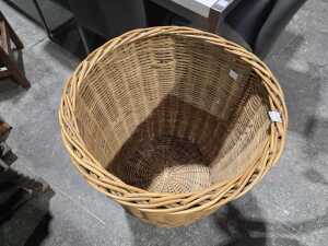 Woven wicker extra-tall laundry basket - 3