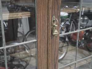 Jacobean Revival-style oak leadlight cabinet - 5