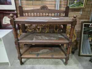 Victorian timber whatnot shelf - 2