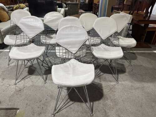 Set of eight Replica Charles Eames wire chairs