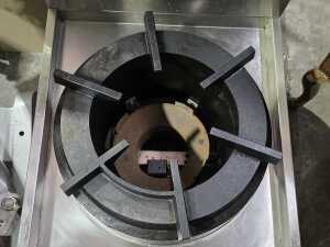 Stainless steel LPG wok burner / stockpot cooker with filler tap and splashback - 3