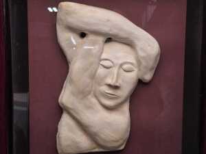 Plaster relief sleeping figure in shadowbox frame - 2
