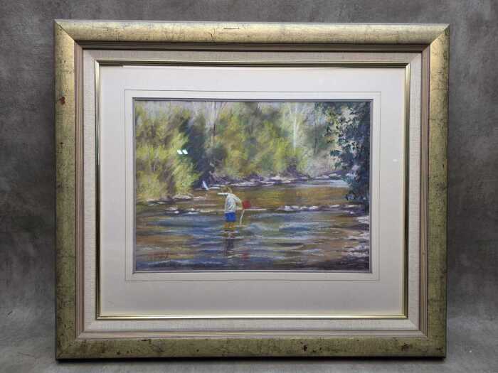 Thel Cardwell, River View. Pastel drawing on paper