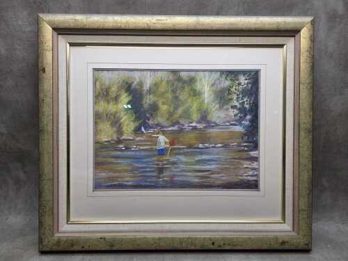 Thel Cardwell, River View. Pastel drawing on paper