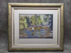 Thel Cardwell, River View. Pastel drawing on paper