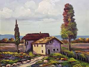 B. Giancotti, Italian rural scene. Oil painting on board - 2