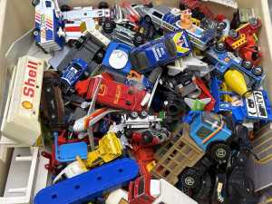 Collection of LEGO blocks and die-cast vehicles - 2