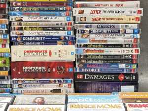 DVDs, mostly TV shows, including Dexter, Dark Angel, Dawson's Creek - 6