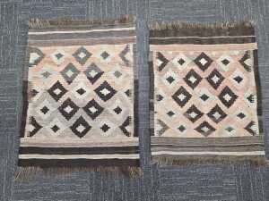Two Afghan Kilim hand-made flat weave