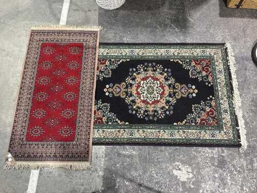 Two Persian-style machine-made rugs