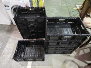 Nine black collapsible storage baskets - 2