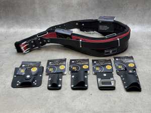 New Excess Stock - The Black Provenance Rigger/Scaffolder's 40-Inch Leather Tool Belt Pack incl. 5 Accessories