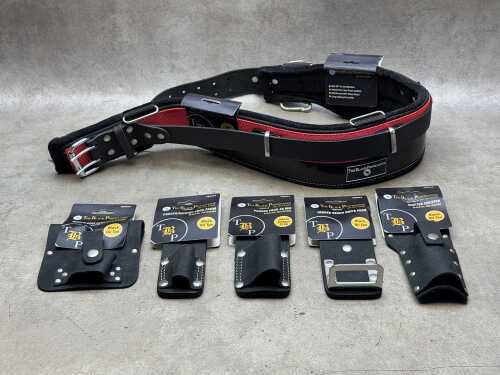 New Excess Stock - The Black Provenance Rigger/Scaffolder's 44-Inch Leather Tool Belt Pack incl. 5 Accessories