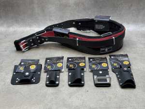 New Excess Stock - The Black Provenance Rigger/Scaffolder's 44-Inch Leather Tool Belt Pack incl. 5 Accessories