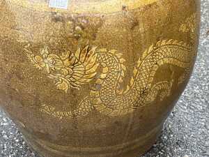 Pair of glazed ceramic garden pots - 2