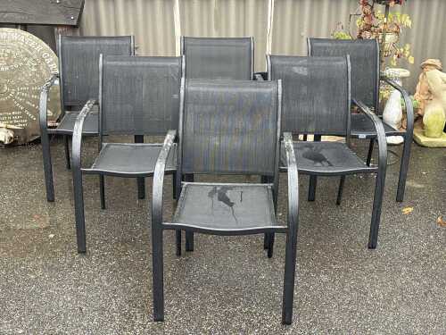 Set of six outdoor armchairs