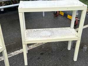 Pair of white outdoor shelves - 2