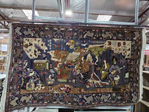 Hand-knotted wall hanging rug