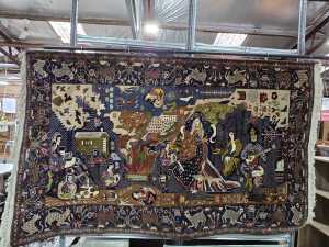 Hand-knotted wall hanging rug