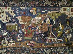 Hand-knotted wall hanging rug - 2