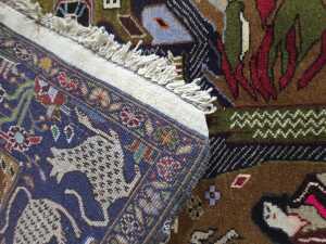 Hand-knotted wall hanging rug - 3