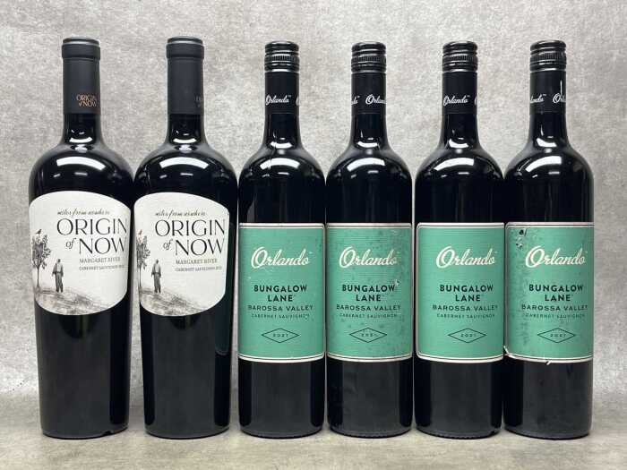 Mixed Cabernet Sauvignon, six bottles