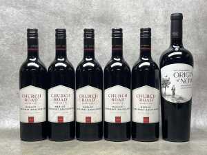 Mixed red wine, six bottles
